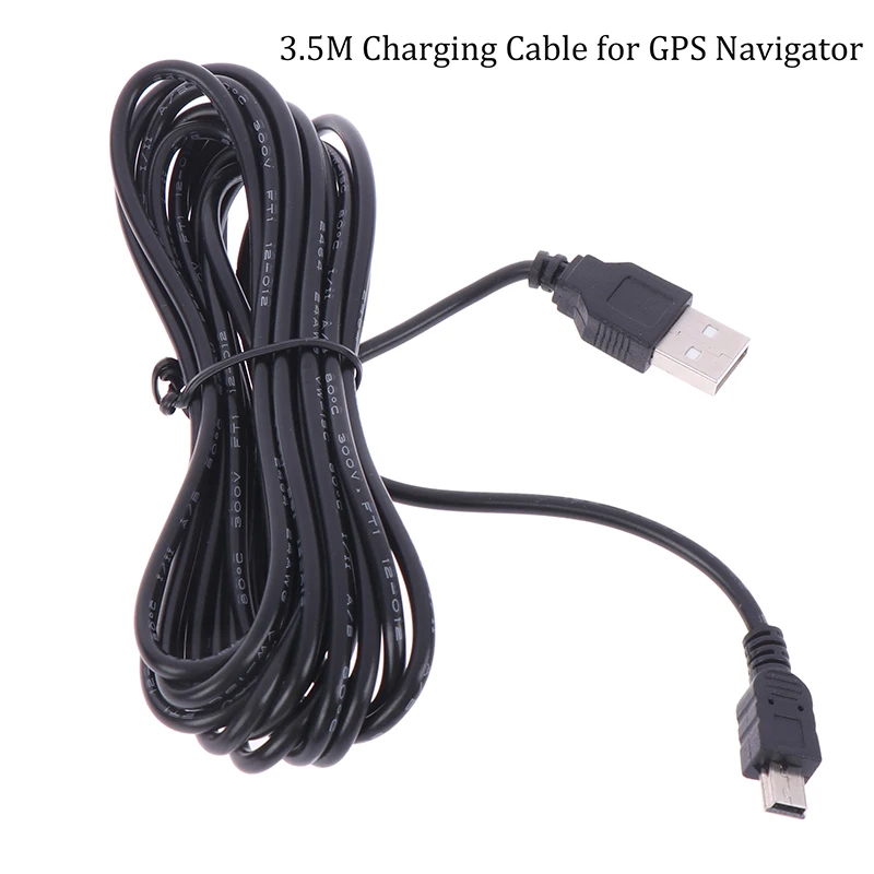 

5-контактный зарядный кабель с прямым разъемом USB Type-A на Mini, 3,5 м, подходит для GPS-навигатора