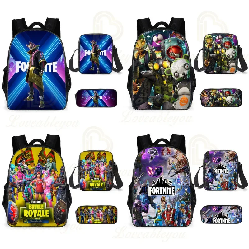 3 Pezzi Set Bambino Bambino Zainetto Fortnite Zaino Pencilcase Crossby Zainetto Cool Ragazzi Ragazze Studente Borsa Bambini Regali Di Scuola