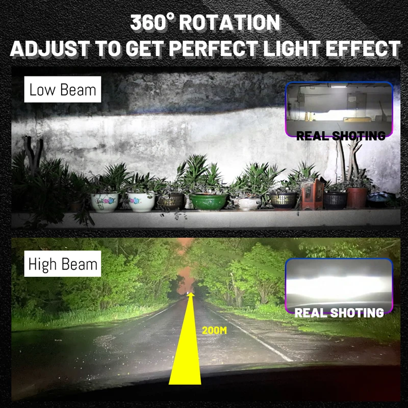 H7 Led Headlight Bulbs 360 Mini H1 H8 H11 Fog Light 9012 Hir2 9006 HB4 HB3 9005 Car Lamps Auto Turbo 6000K 8000K Super Bright