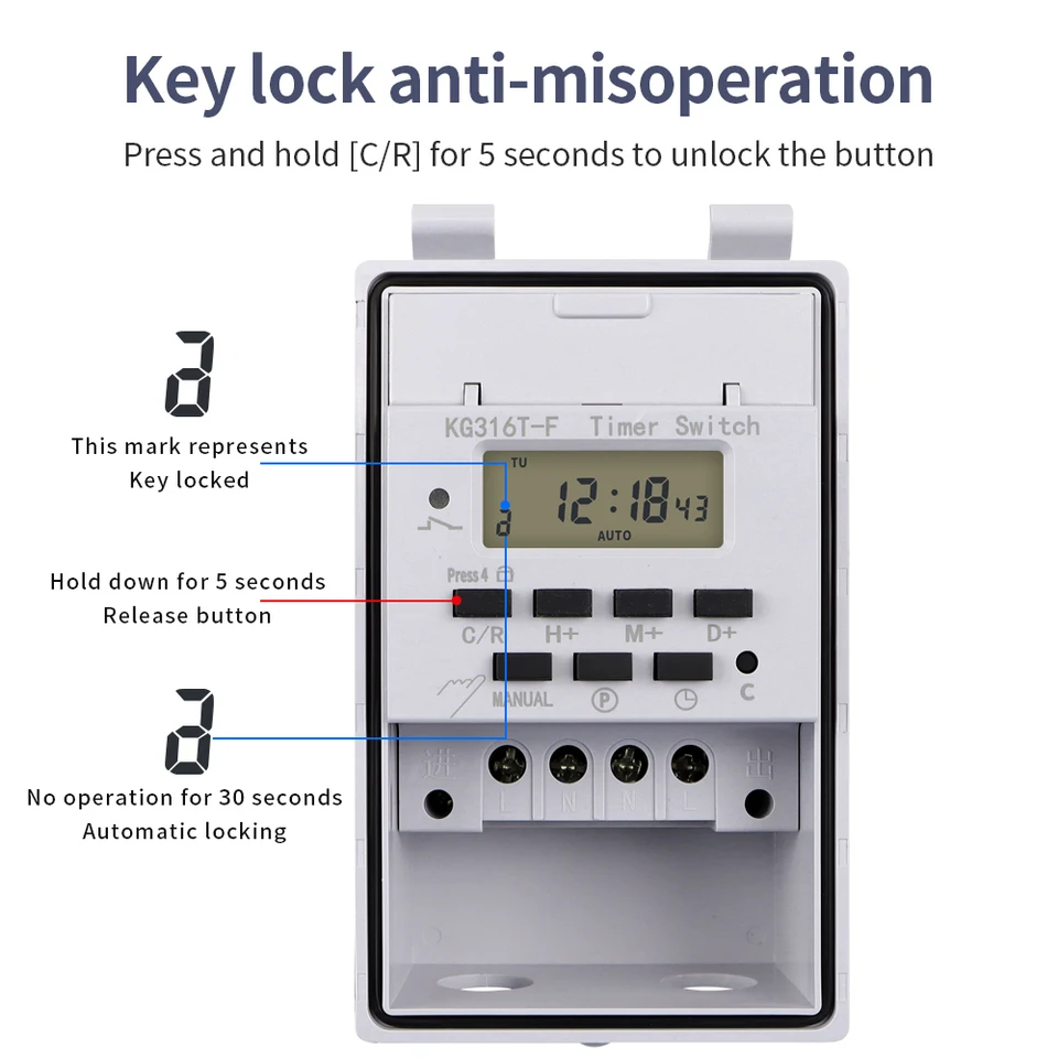 Small Type 7 Days Programmable Digital Displayed Timer Switch 1S~168h Small Type 7 Days Programmable Digital Displayed Timer Switch 1S~168h