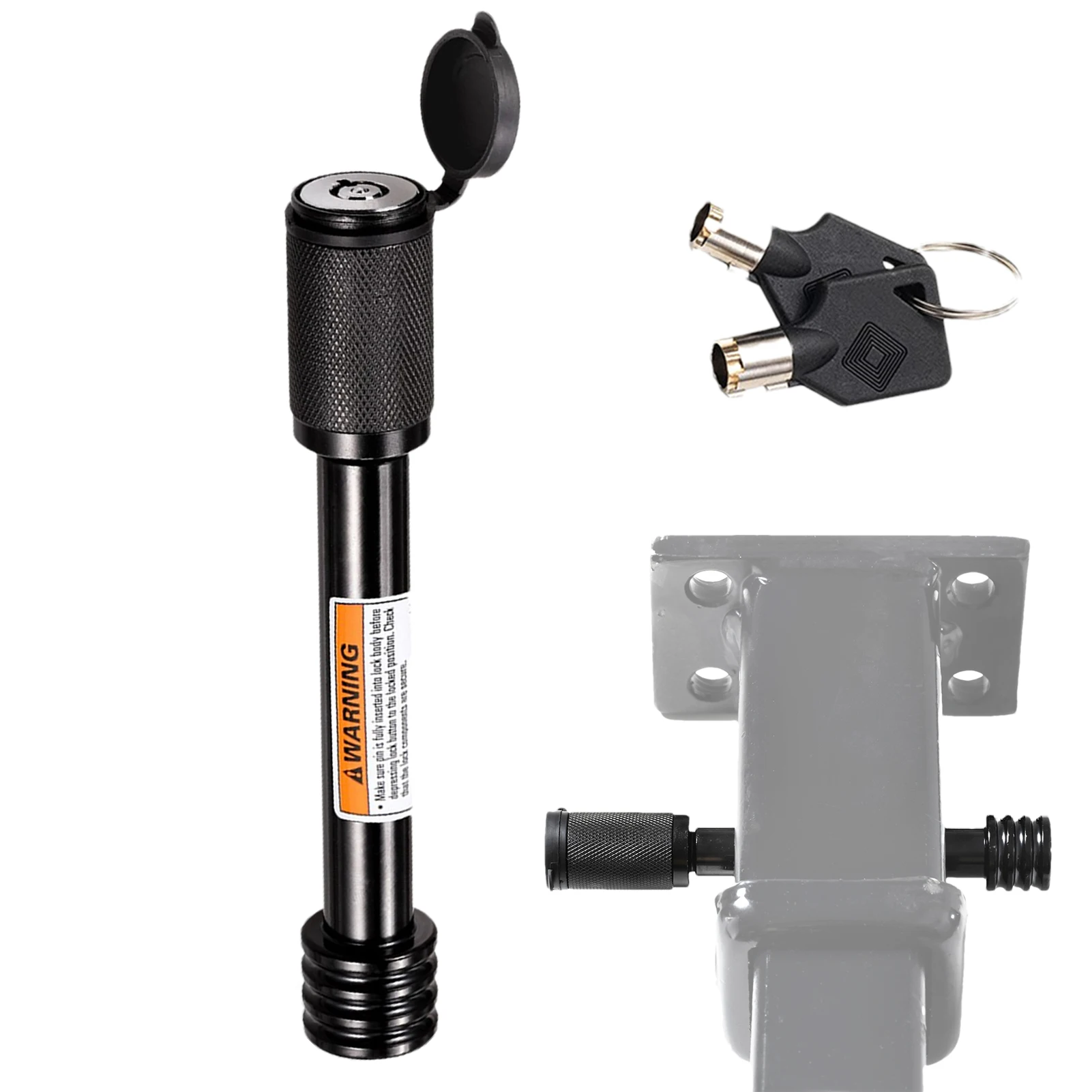 5/8 Car Trailer Lock With Keys Metal Trailer Hitch Pin Lock Waterproof Hitch Pin Auto Receiver Coupler