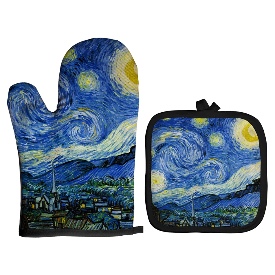 Guanti Da Forno Doppi Con Fiori Di Limone, Resistenti Al Calore, 17,8x88,9 Cm, Con Presina E Passante, Per Cucina, Barbecue E Microonde - 3