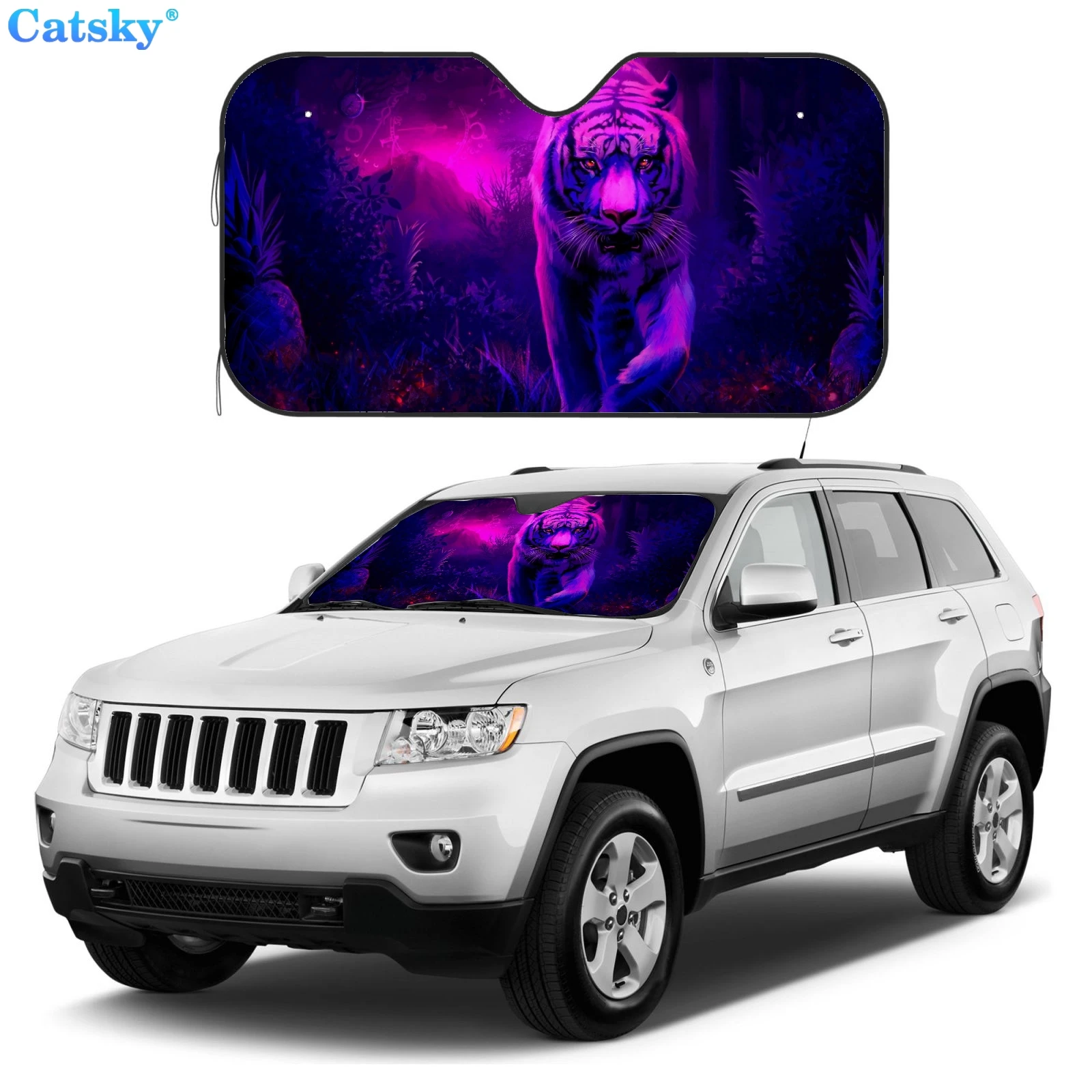 

Солнцезащитный козырек для лобового стекла автомобиля Tiger, солнцезащитный козырек для лобового стекла автомобиля, декоративный солнцезащитный козырек для животных, автомобильные Чехлы, защита от солнца автомобиля