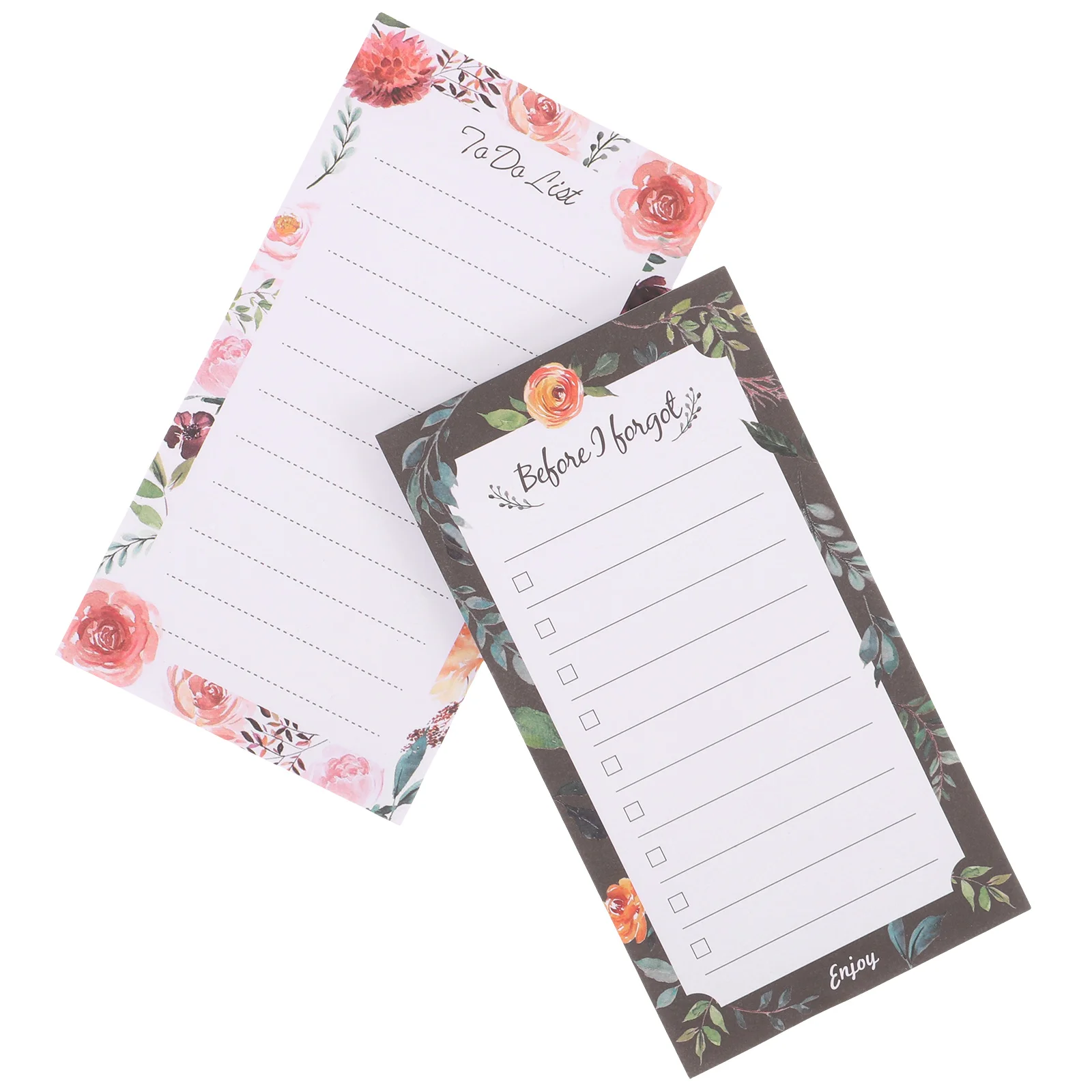 2 Pcs Magnetic Notepad Shopping List Notepads Grocery Groceries Paper Refrigerator Fridge Roses