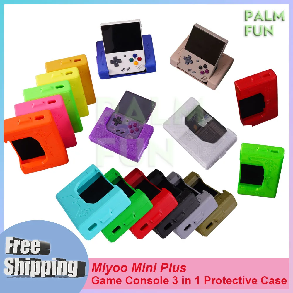 

Игровая консоль MIYOO Mini Plus 3 в 1, защитный чехол, 3,5 дюйма, портативная игровая консоль в стиле ретро, подставка для хранения, «сделай сам»