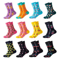 Chaussettes de course en coton pour hommes, 10 pièces = 5 paires, neutre, Cool, drôle, hip hop, décontracté, Pastel, ensemble de tubes longs, imprimé à la mode, Harajuku, sport 4