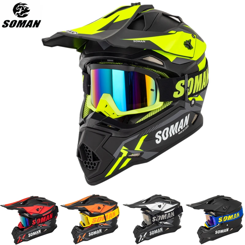 Soman Dirt Bike Helmet Motocross Ece Dh Helmets Cool Goggles Motocross  Helmet Racing Mx Casco Moto Off Road Motorcycle Helmets - Helmets -  AliExpress
