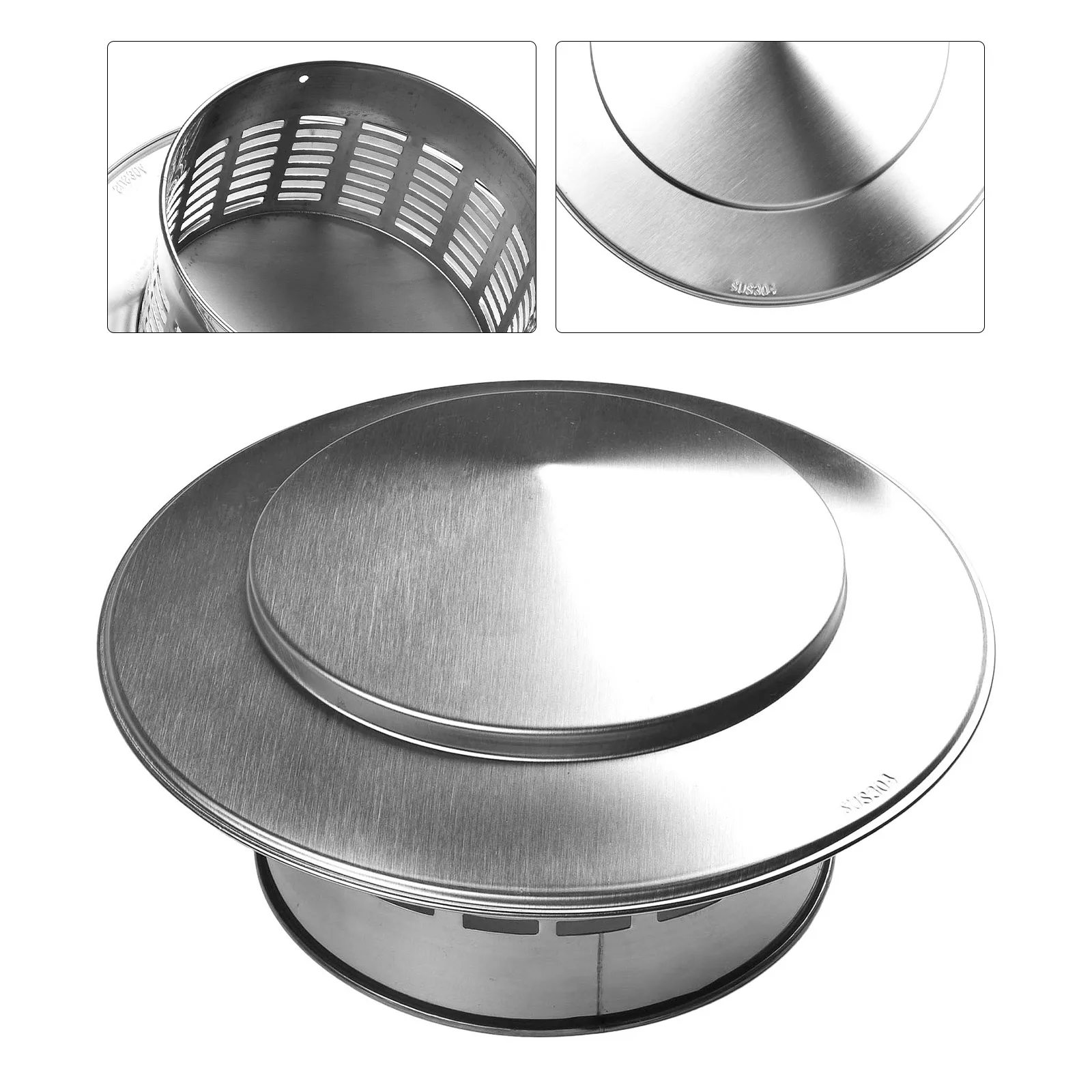 Chimney Cap 75-200mm Stainles Steel Exterior Wall Air Outlet Roof Pipe Exhaust Hood For Ventilation Duct Outlet Roof