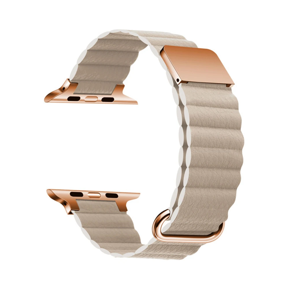 Elegant Leather Magnetic Strap for Smartwatch - Women's Fashion Bracelet