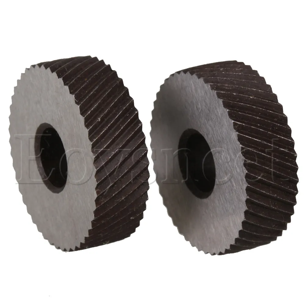 2pcs High Speed Steel Diagonal Coarse 1.5mm Pitch Linear Knurling Wheel
