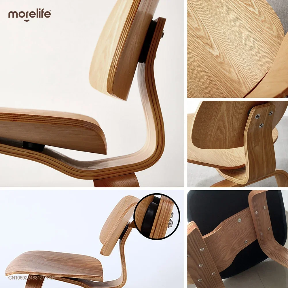 Molded Plywood Simple Leisure Chair Armchair Wood Legs Natural Living Room Century Wood Replica Accent Chairs Home Furniture dining chair