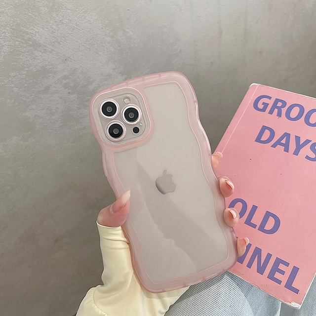 Transparent Wavy lines Phone Case For iPhone 13 12 11 Pro Max X XR XS Max 7 8 Plus SE 2020 Shockproof Bumper Cases Cover