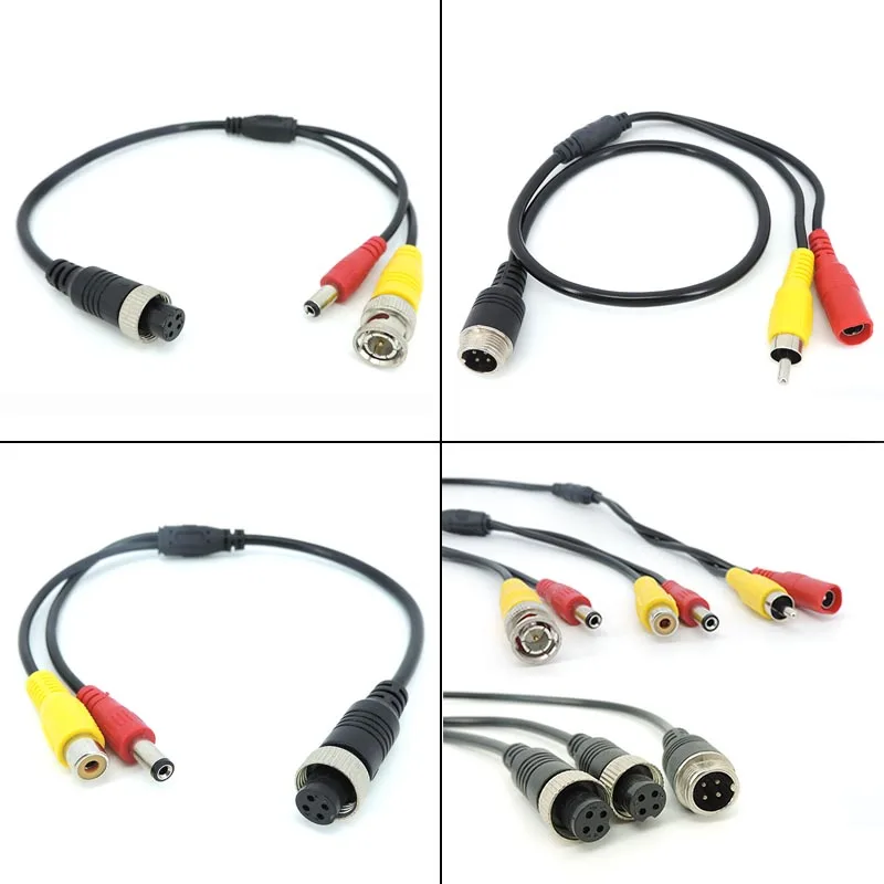 

Aviation Head M12 4Pin male female to BNC DC RCA MALE FEMALE Extension Connector Cable Adapter for CCTV Camera Security J17