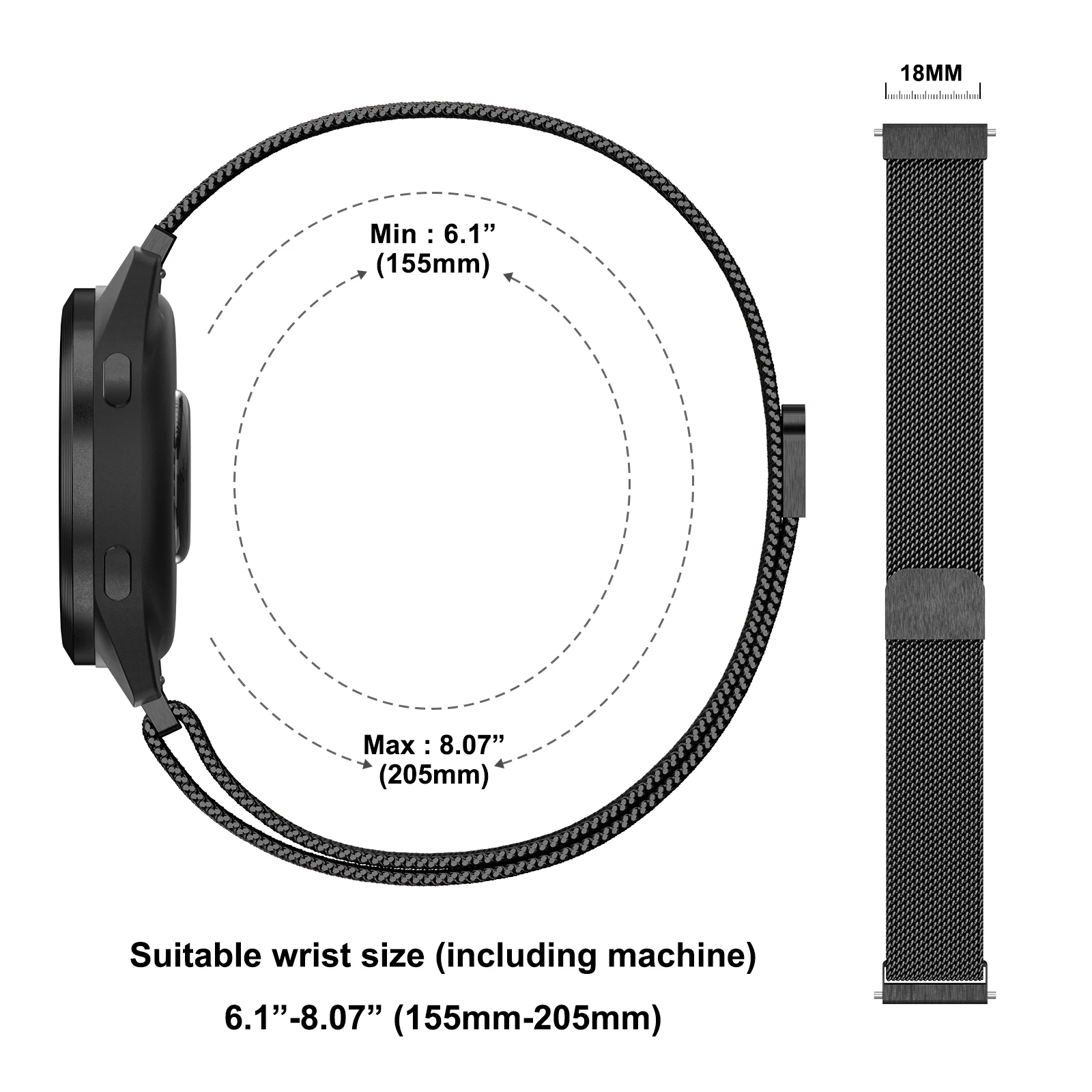 18mm Metal Magnetic Strap