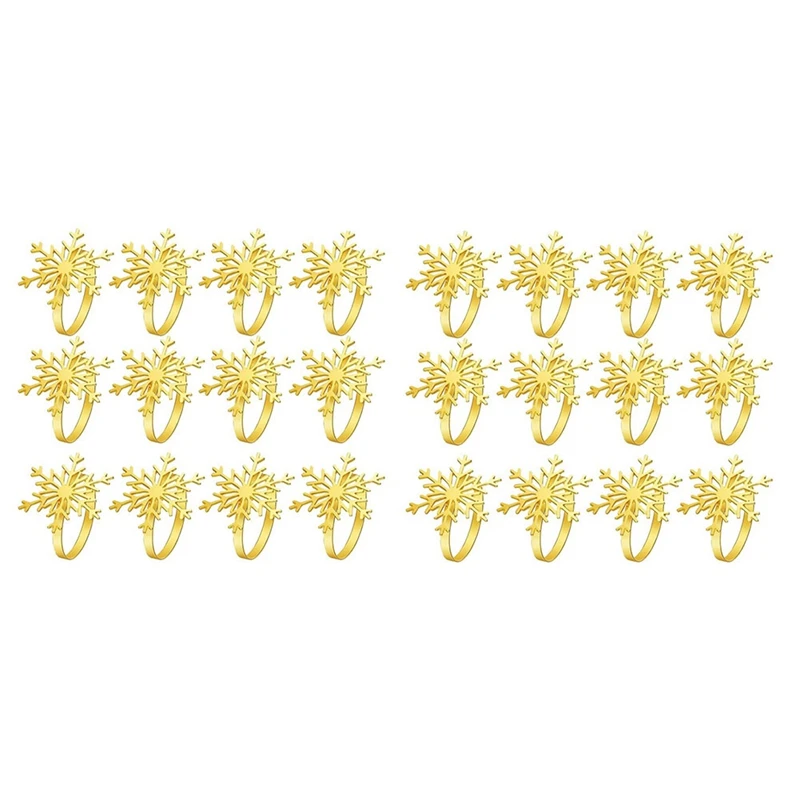 

24Piece Christmas Snowflake Napkin Rings Decoration Accessory For Christmas Dinners Parties, Everyday Table