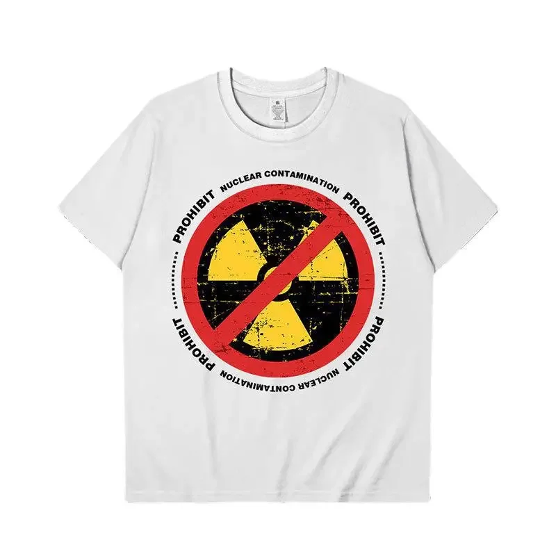 

Prohibition Nuclear Pollution Rejection Nuclear Sewage Radiation Signs Japanese Short Sleeve T Shirts Men Women Cotton Clothes