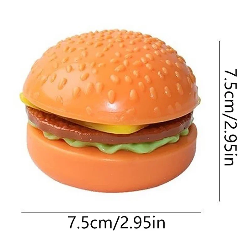 

Stress Simulation Burger Relief Toy Stress Ball 3D Squishy Hamburger TPR Decompression Squeeze Ball Sensory Gifts Party Adults