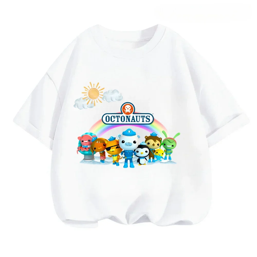 Fashionable Summertime Style! Octonauts Anime T-shirt for Boys and Girls Softly Simple Print Streetwear for Kids' Casually Look 2