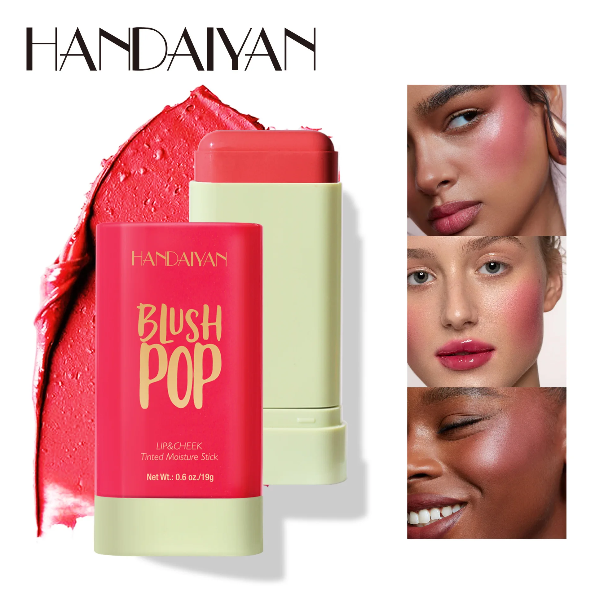 

Multi-function Blush Stick Natural Cheek Face Rouge Blusher Cream Lasting High Color Rendering Brightening Skin Tone Waterproof