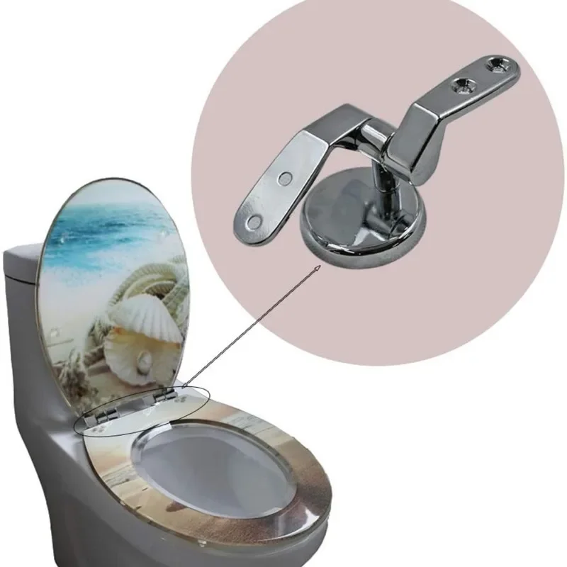 2pcs Toilet Seat Hinges Zinc Alloy Toilet Cover Mounting Connector Lid Hinge Fittings Replacement Bathroom Accessories