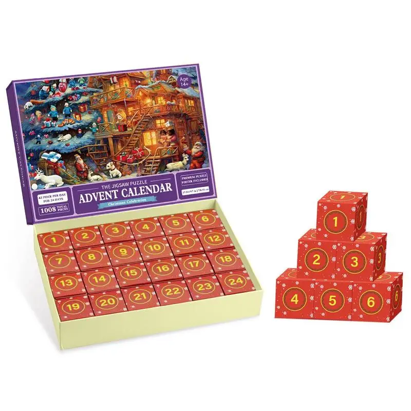 

Christmas Countdown Calendar Puzzle 24 Days Christmas Advent Jigsaw Puzzles 1008pcs Countdown To Christmas Puzzle Christmas Gift