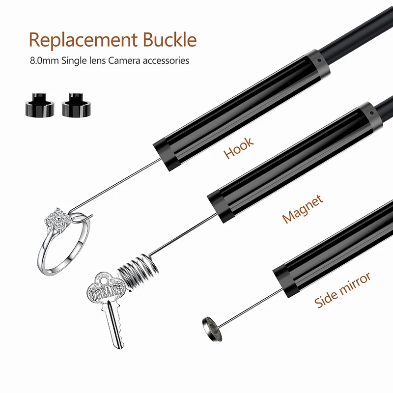 Inspection camera 5.5mm 1080P 2.4" LCD digital borescope IP67 waterproof snake scope for car pipe