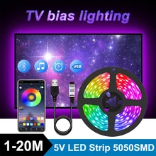  Led Strip Lights For Tv Bluetooth RGB Light Flexible Neon Lights Strips 5V Usb Led Tape 5050 Led Controller Christmas Decoration 