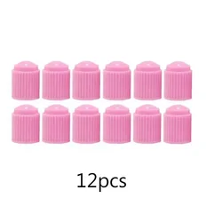 Multicolor Universal Tire Valve Caps - Durable Dust Covers (Pink 12pcs)