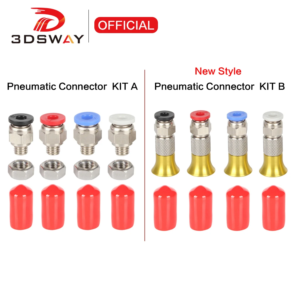 3D Printer Parts Filament Dryer Box 2.5x4mm PTFE Tube DIY Dry Box PC4-M6 Pneumatic Connector with Nut for PLA ABS Filaments