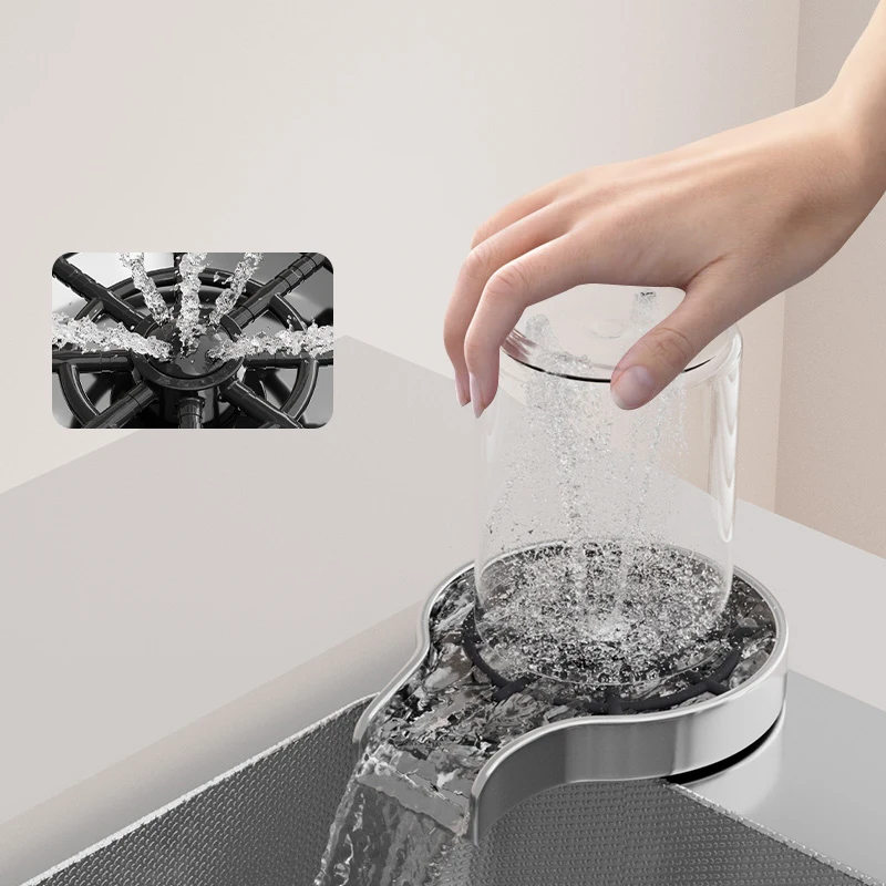 304 Stainless Steel Kitchen Sink With Faucet Single Bowl Basin Workstation Topmount Silvery Sink With Cup Washer