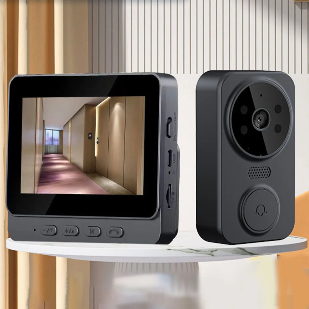 4.3inch IPS Screen Wireless Video Doorbell Phone Security Camera Door Bell Intercom Smart Home Door Bell DC Battery Powered