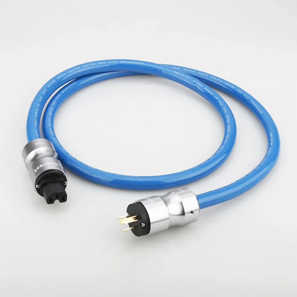 

Audiocrast P111 High Power EMC Shield AC Power Cord Silver Plated Schuko Power Cord Cable HIFI