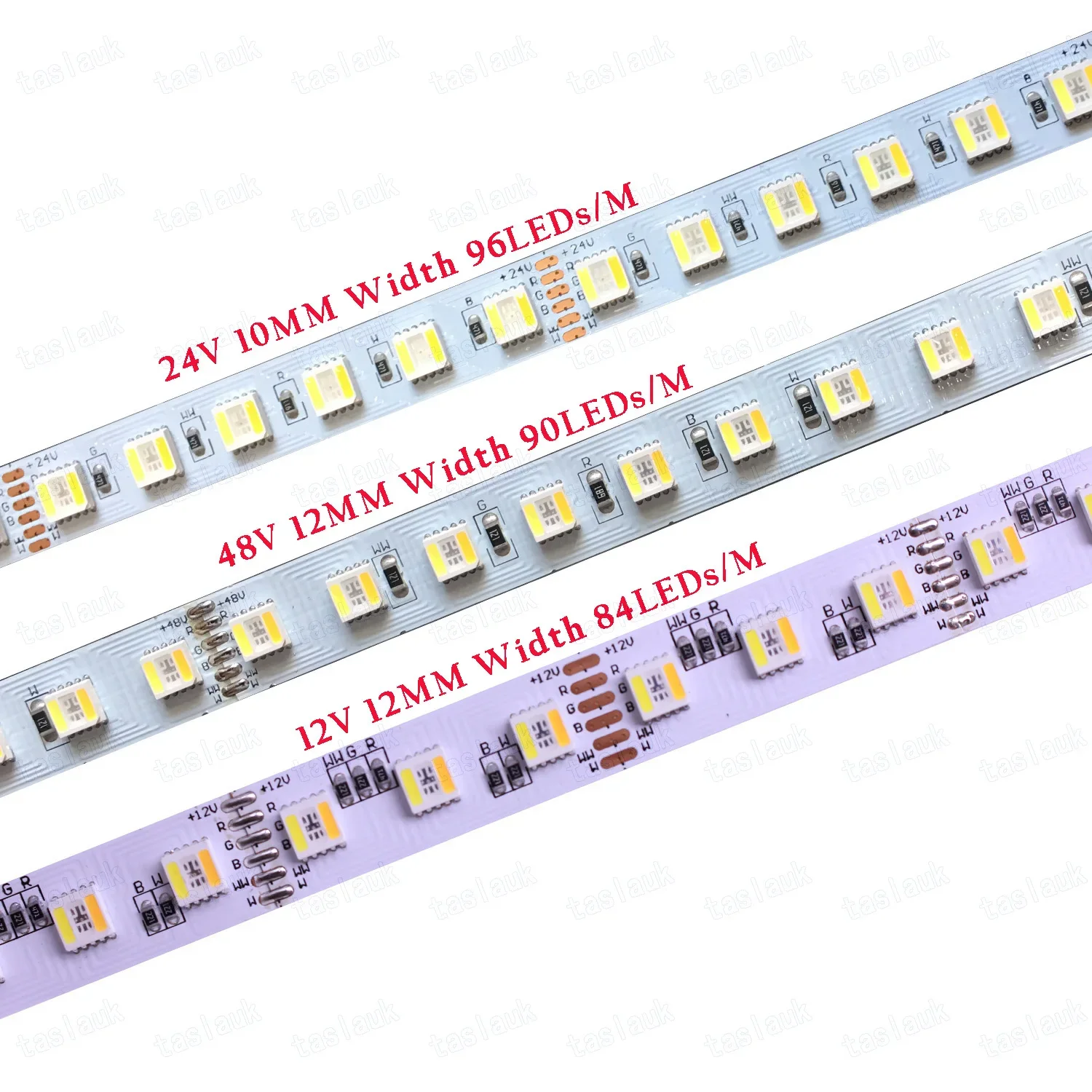 10mm 12mm 12V 24V 48V 5050 RGBCCT LED 스트립 RGBCCT 5 색 1 LED 칩, 60/96/112 LED/M IP20 IP65 IP67 방수 LED 테이프