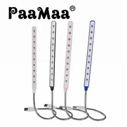 Compact Foldable LED Table Lamp - Portable USB Night Light for Desk & Keyboard Decor (White)