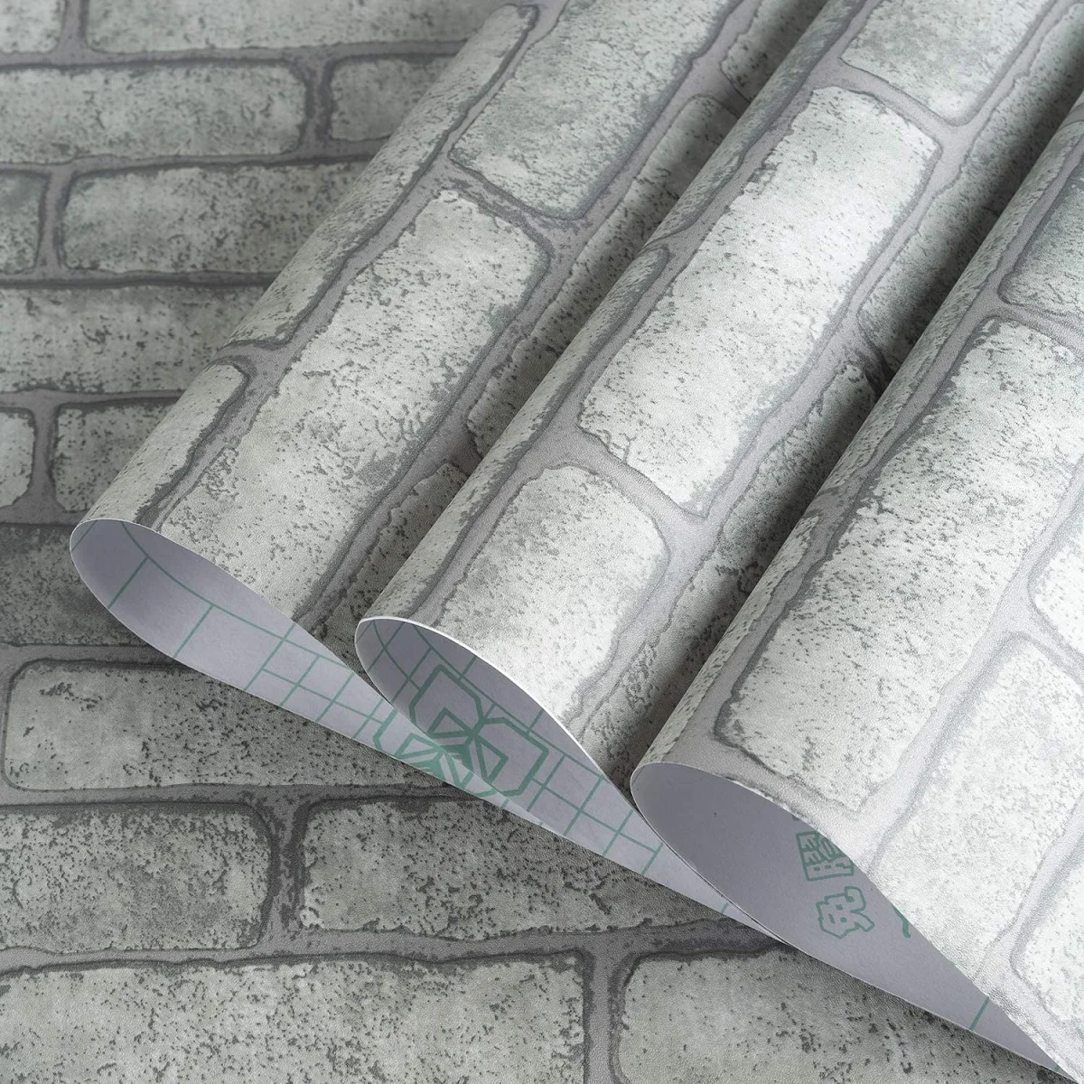 Totio Grey Brick Wallpaper Self Adhesive Brick Pattern Vinyl Wall Paper