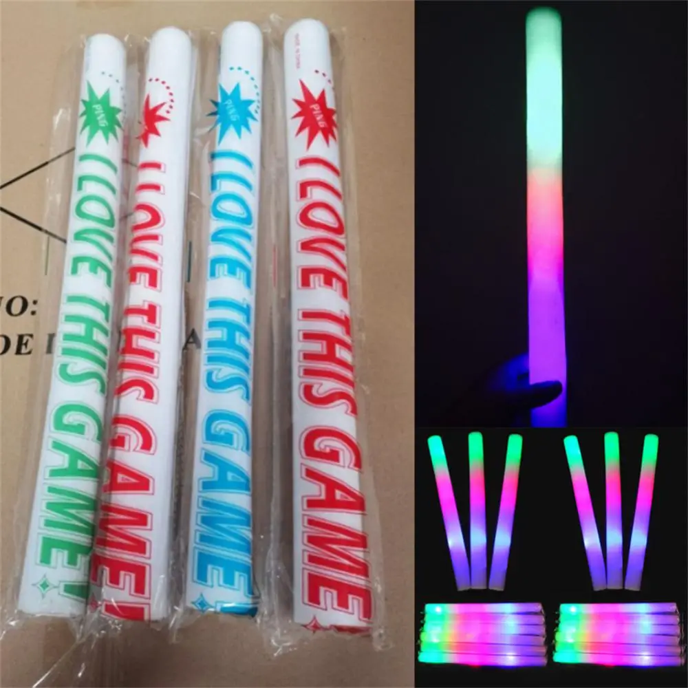 12 Pcs LED Light Up Foam Glow Sticks Bulk Colorful RGB Glow In The