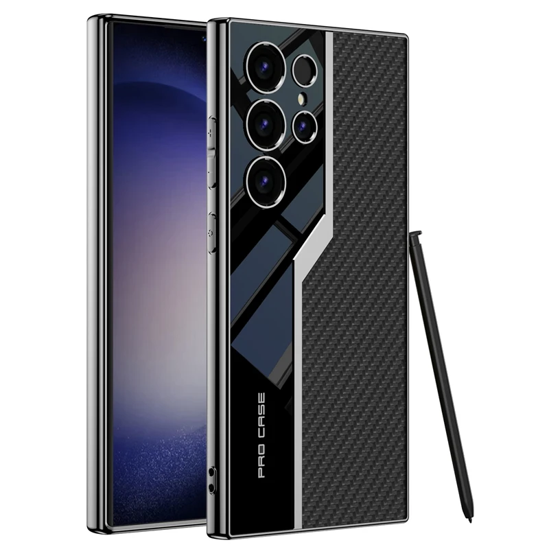 Luxury Electroplated Leather Case with Soft TPU Frame and Camera Protection