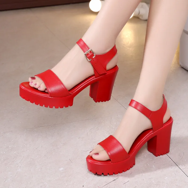 

Size 32-43 Fashion Peep Toe Women's Heel Summer 2022 Shoes Female Wedge Heel Woman Sandals Platform Leather Gladiator Sandals