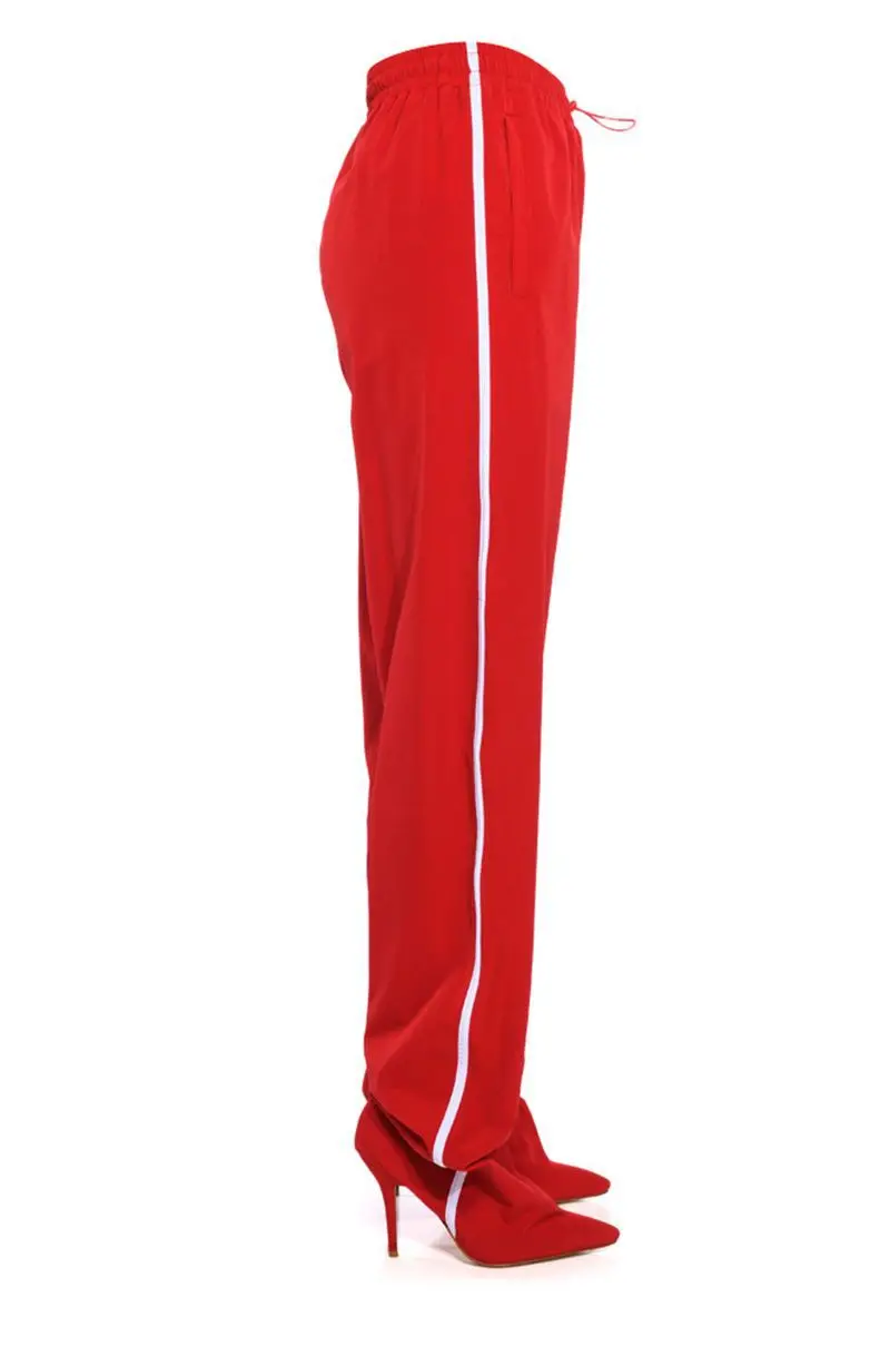 

Fashion Woman Loose Long Panty Boots Thin High Heel Pointed Toe Lady Slip On Red Blue Black Boots