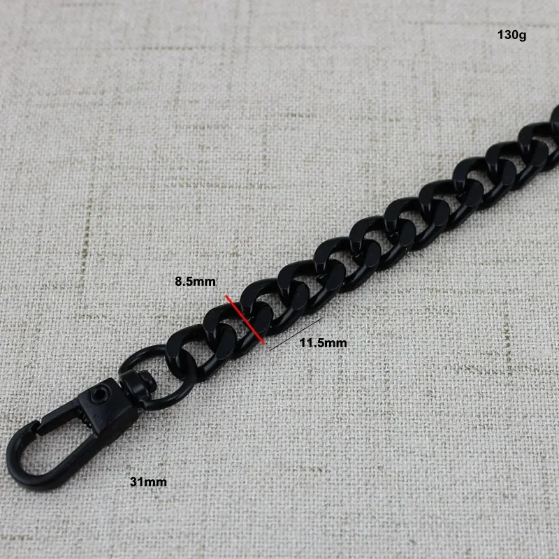 1-5pcs 8.5mm Wide Dark Black Metal Chain for Bags Purse Buckles for Handbags Wallet Shoulder Strap Adjusted Webbing  Accessories