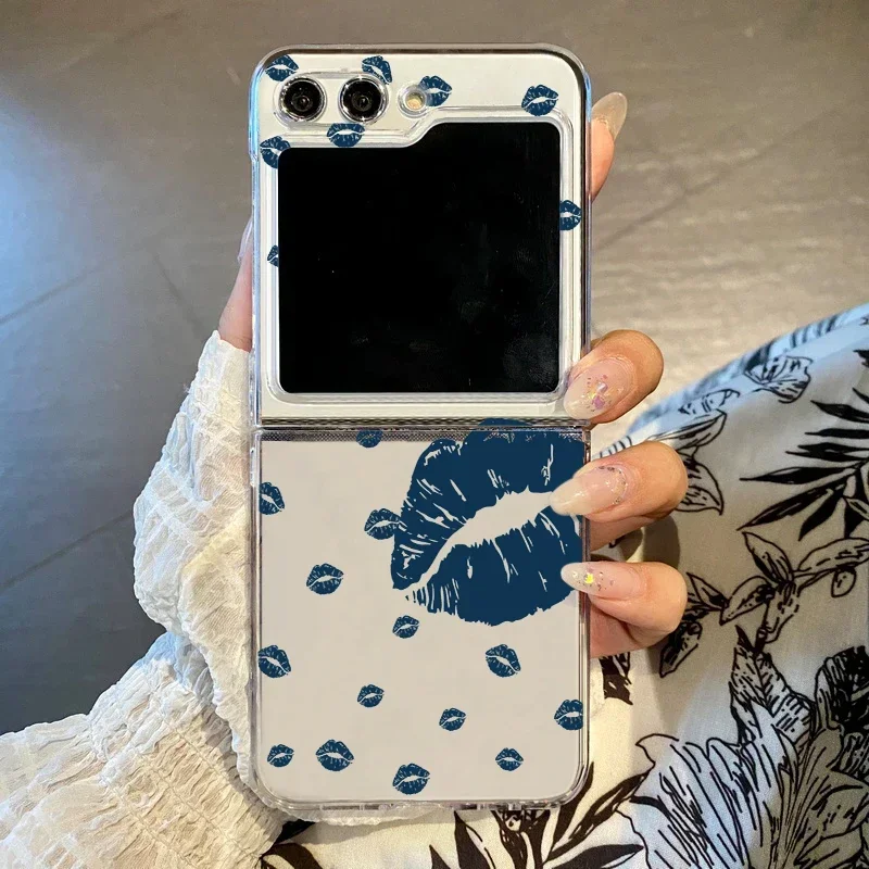 Solid Color Lip Print Shockproof Transparent Phone Case