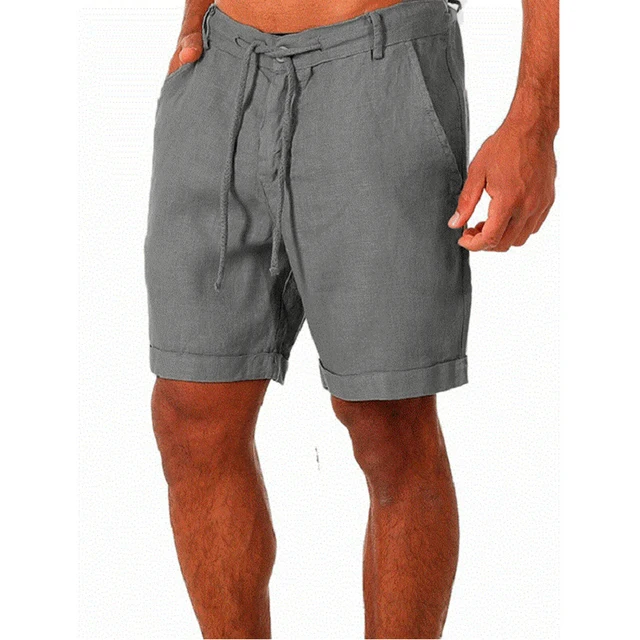 KB 2022 New Men's Cotton Linen shorts Pants Male Summer Breathable Solid Color Linen Trousers Fitness Streetwear S-4XL 2