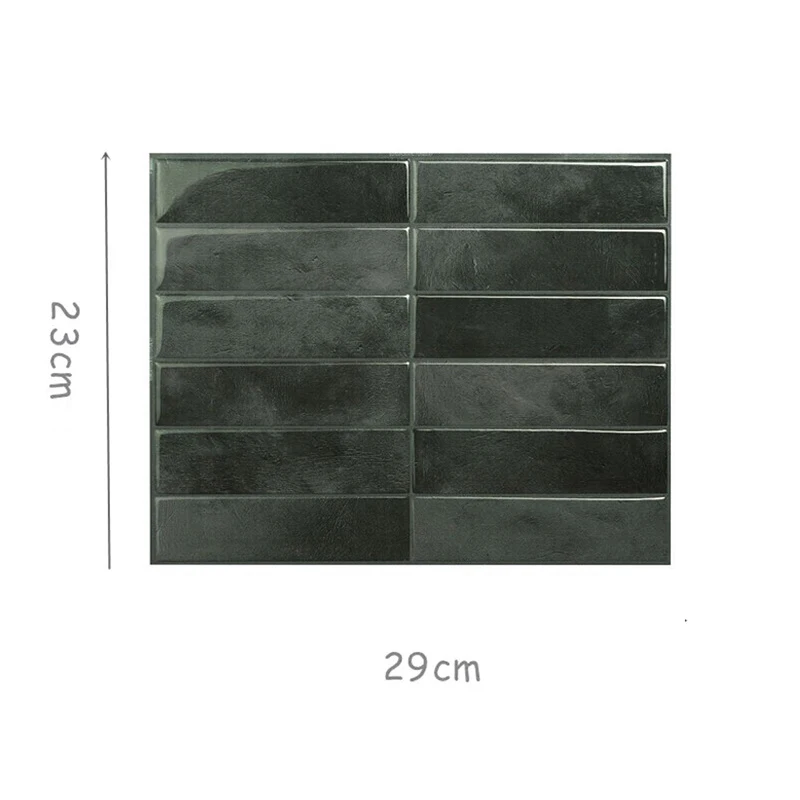 thumbnail image 1 of 1/5/10 piezas de pegatinas de pared 3D de mosaico verde, despegables y adhesivas, para panel de pared, autoadhesivas, mate, para azulejos contra salpicaduras, para cocina y baño, 1 of 5