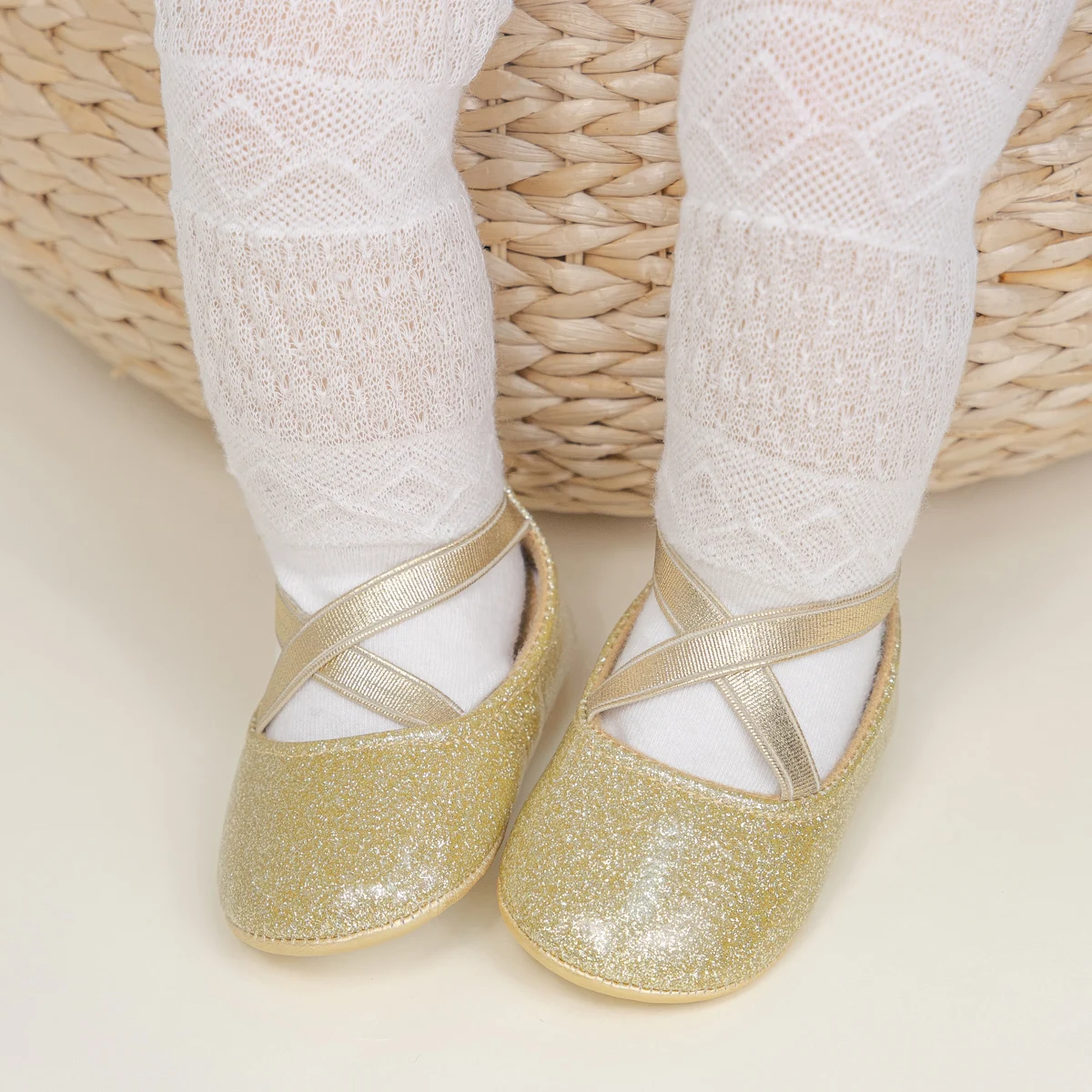 KIDSUN Newborn Baby Girl Princess Shoes Bling Soft Soles Non-Slip Infant Shoes First Walkers Baptism 6