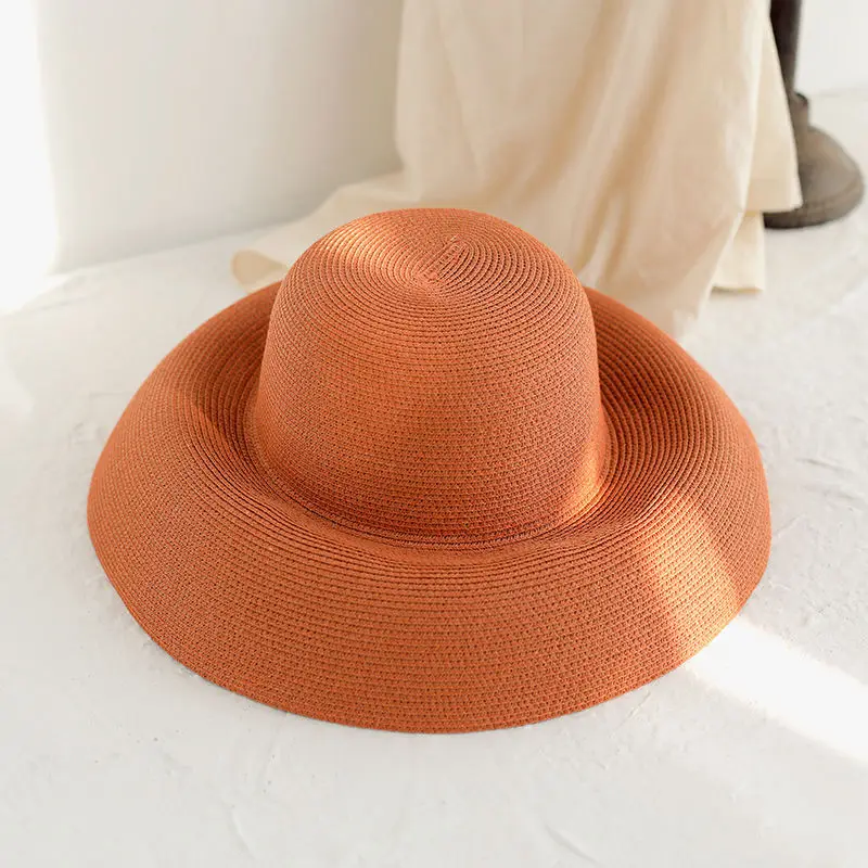 Straw Hat Women Summer Big Brim Travel Sunscreen Hepburn Wind Visor Holiday Beach Hat Foldable Versatile Hat Women 3