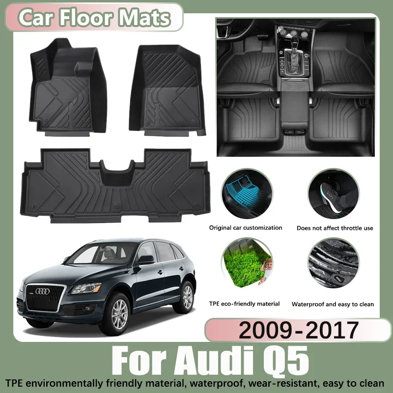 

LHD Car Floor Mats for Audi Q5 SQ5 8R 2009-2017 Carpet Anti-dirt TPE Tray Car Waterproof Foot Pads Custom Liner Mat Accessories