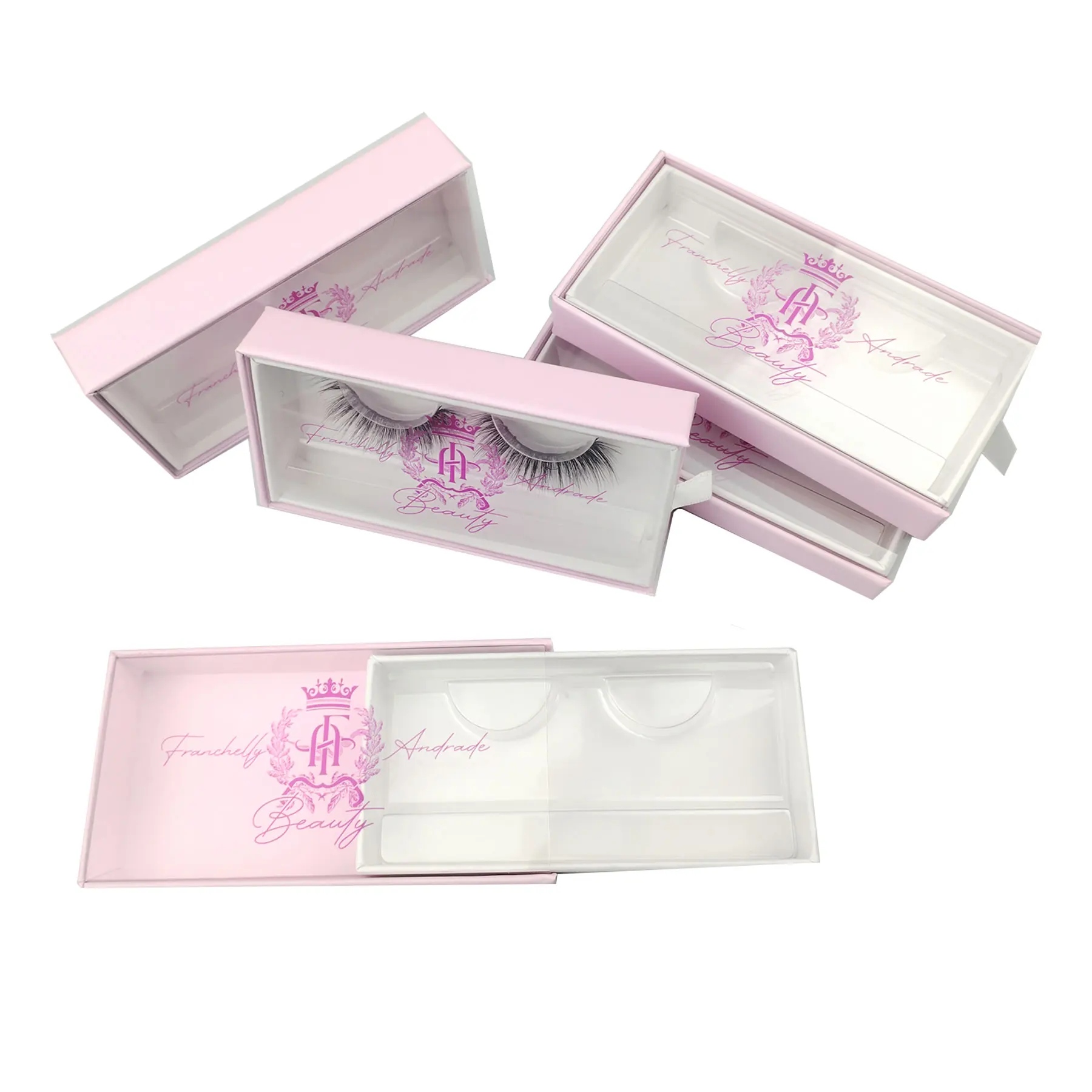 Wholesale New 25MM Mink Eyelash Packing Box  Lash Boxes Case With Tray  Flip Magnetic Box Print Logo Empty Eyelashes Box Package 3