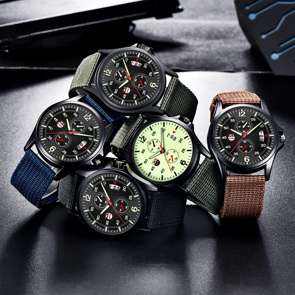 

Military Nylon Waterproof Date Quartz Analog Army Men's Quartz Wrist Watches Classic Fashion Watches For Men Reloj Hombre