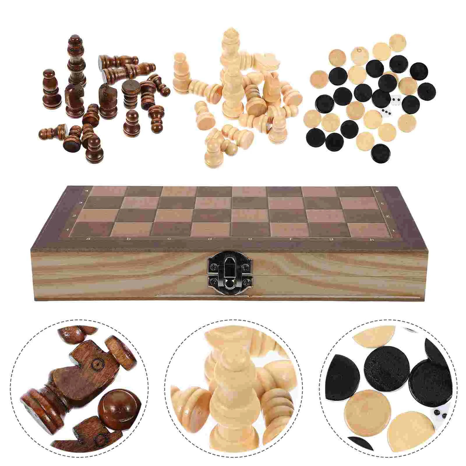 

3 в 1, деревянные шахматы