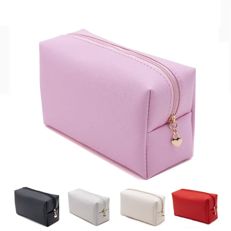 Girls Cosmetic Bag for Makeup PU Leather Make Up Organizer Case Handbag Women Travel Toiletry Storage Pouch Make Up Case 2